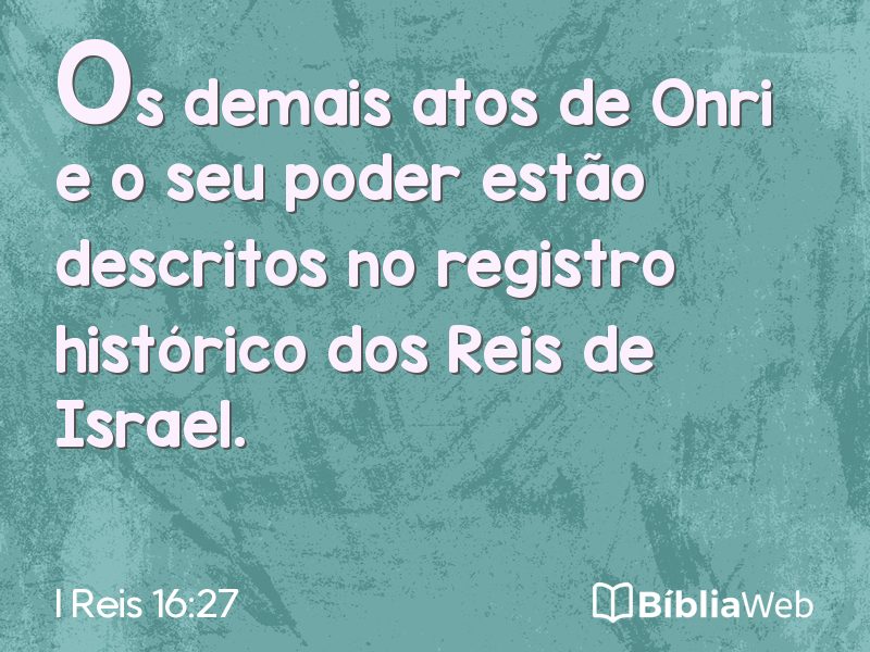 I Reis 16:27 em imagem para compartilhar