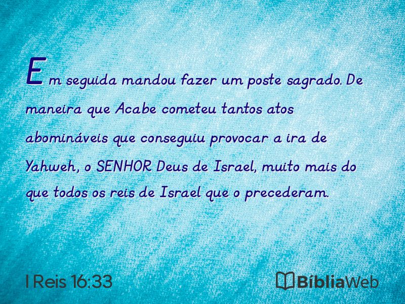 I Reis 16:33 em imagem para compartilhar