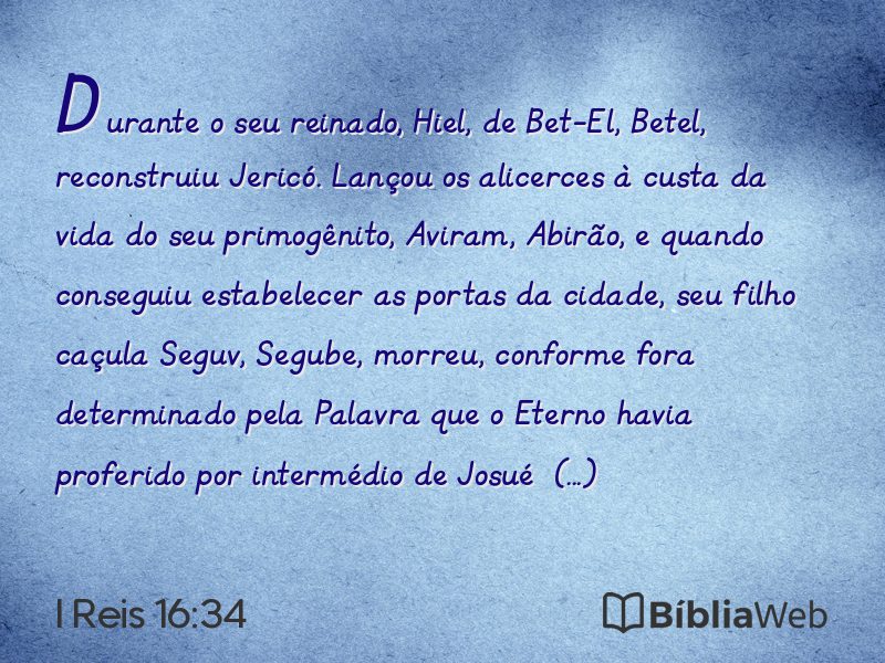 I Reis 16:34 em imagem para compartilhar