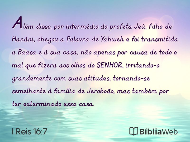 I Reis 16:7 em imagem para compartilhar