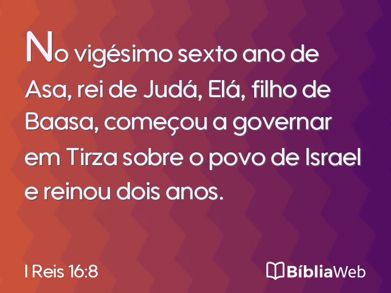 I Reis 16:8 em imagem para compartilhar