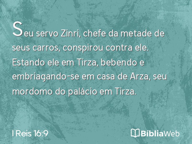 I Reis 16:9 em imagem para compartilhar
