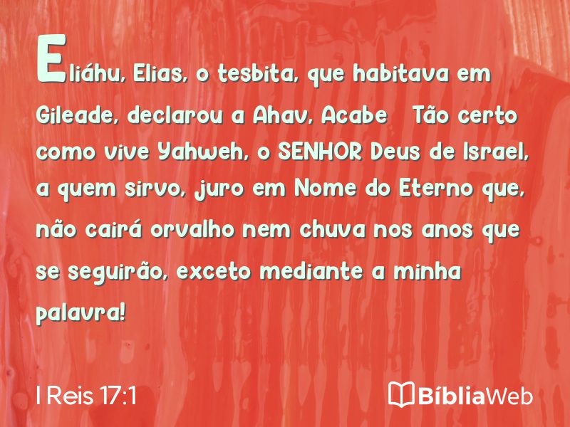 I Reis 17:1 em imagem para compartilhar