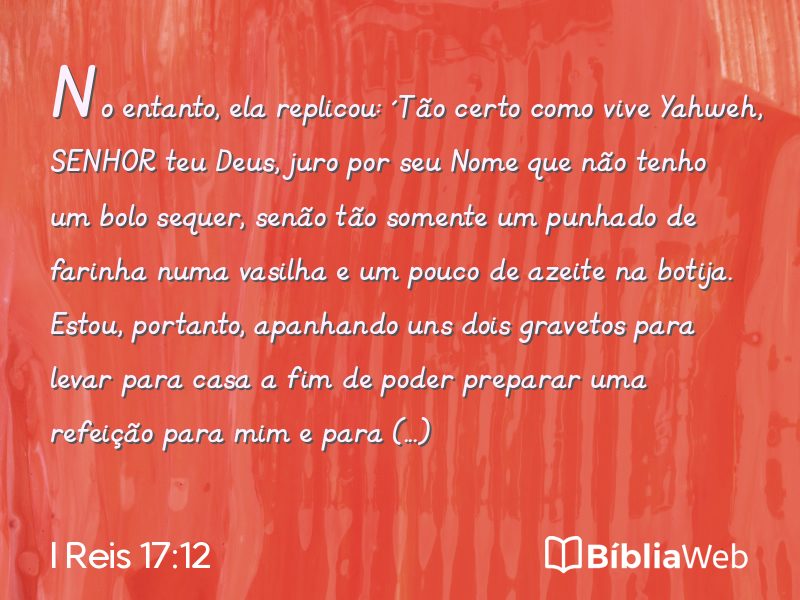 I Reis 17:12 em imagem para compartilhar