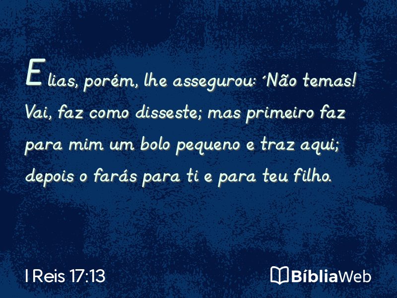I Reis 17:13 em imagem para compartilhar