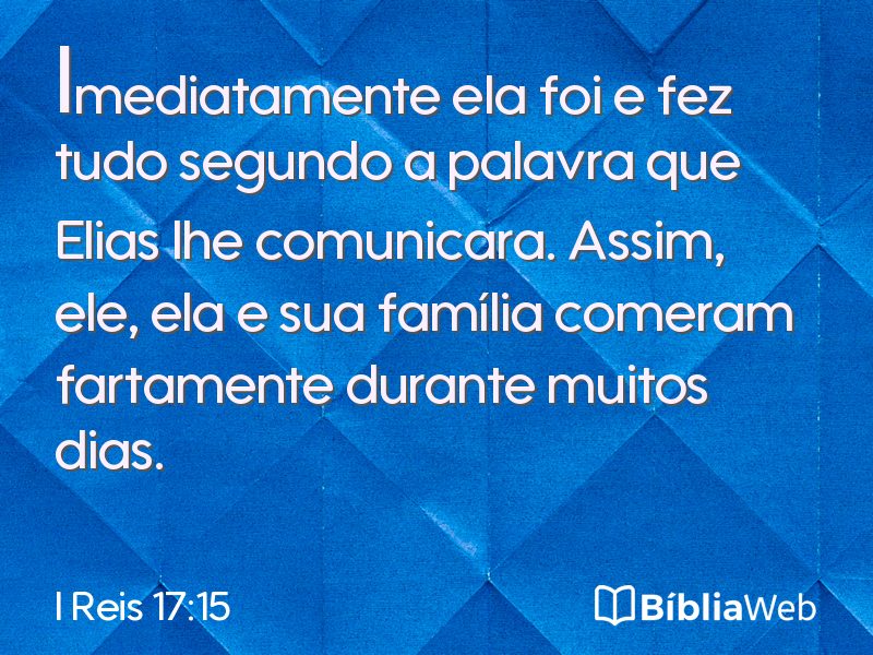 I Reis 17:15 em imagem para compartilhar