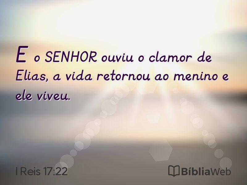 I Reis 17:22 em imagem para compartilhar