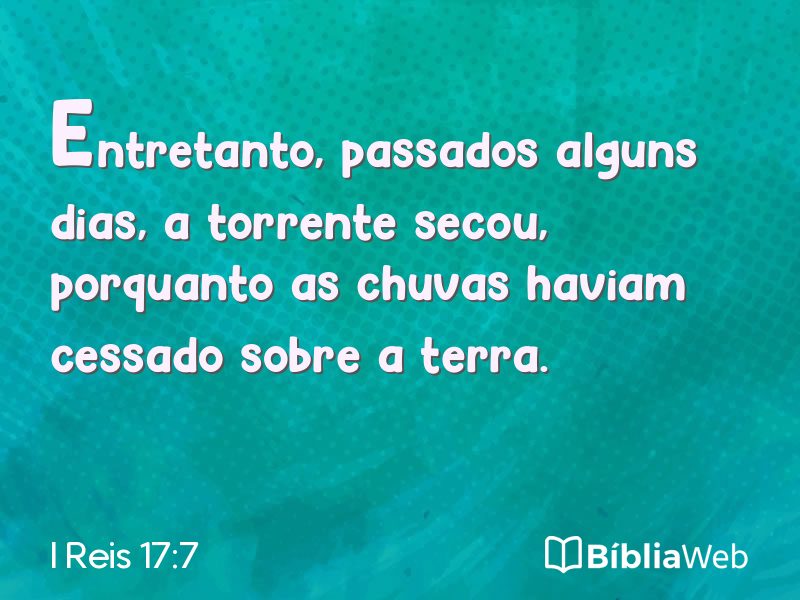 I Reis 17:7 em imagem para compartilhar