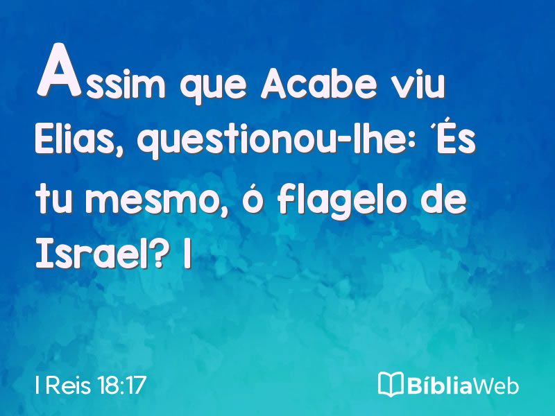 I Reis 18:17 em imagem para compartilhar