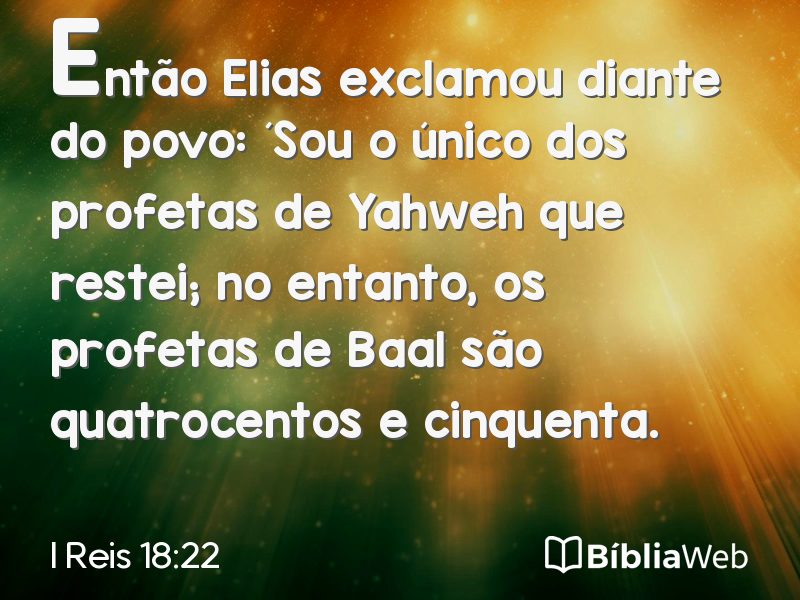 I Reis 18:22 em imagem para compartilhar
