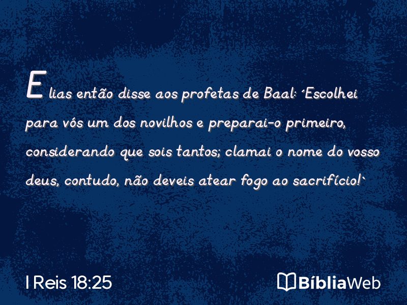 I Reis 18:25 em imagem para compartilhar