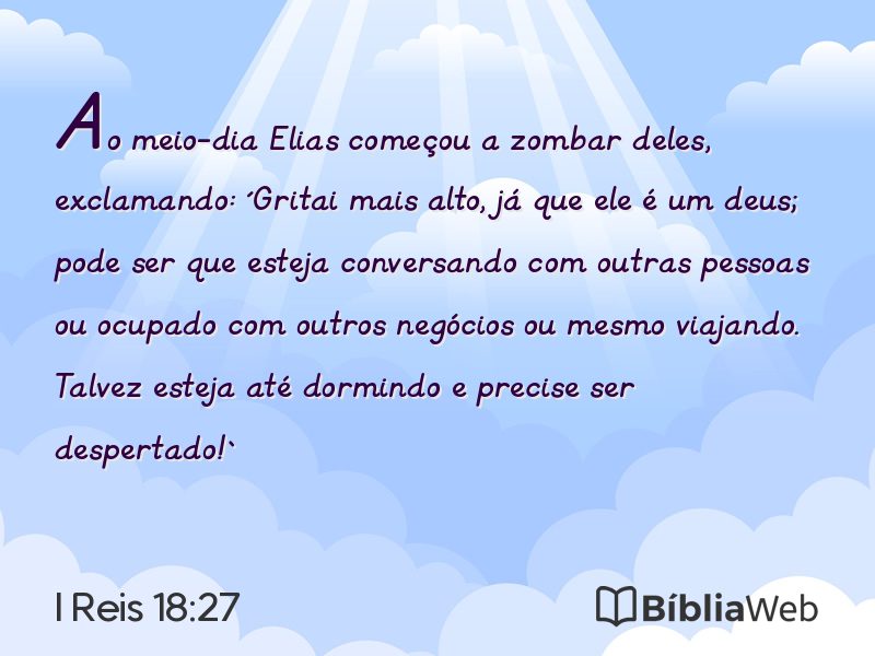I Reis 18:27 em imagem para compartilhar