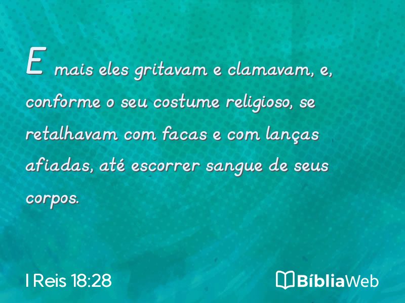I Reis 18:28 em imagem para compartilhar