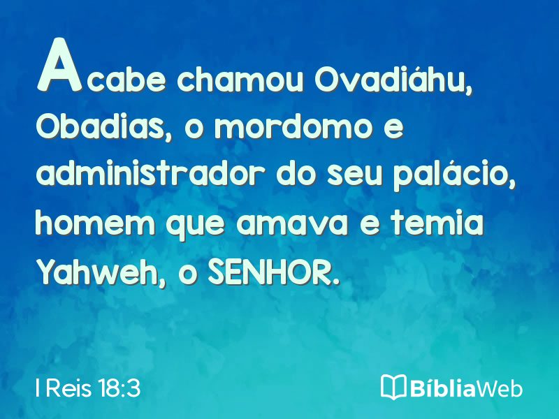 I Reis 18:3 em imagem para compartilhar