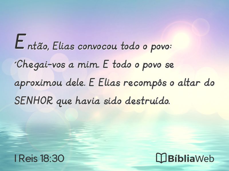 I Reis 18:30 em imagem para compartilhar