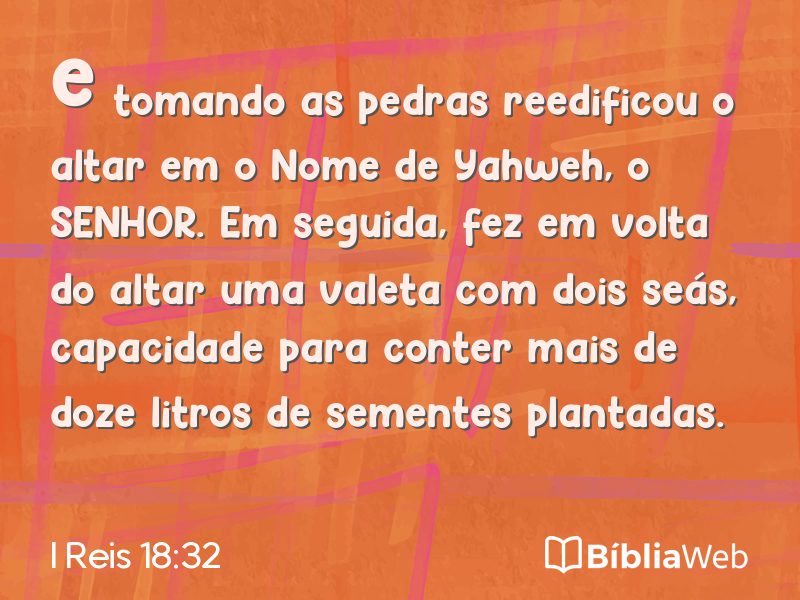 I Reis 18:32 em imagem para compartilhar