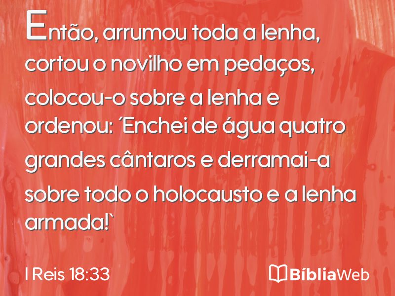 I Reis 18:33 em imagem para compartilhar