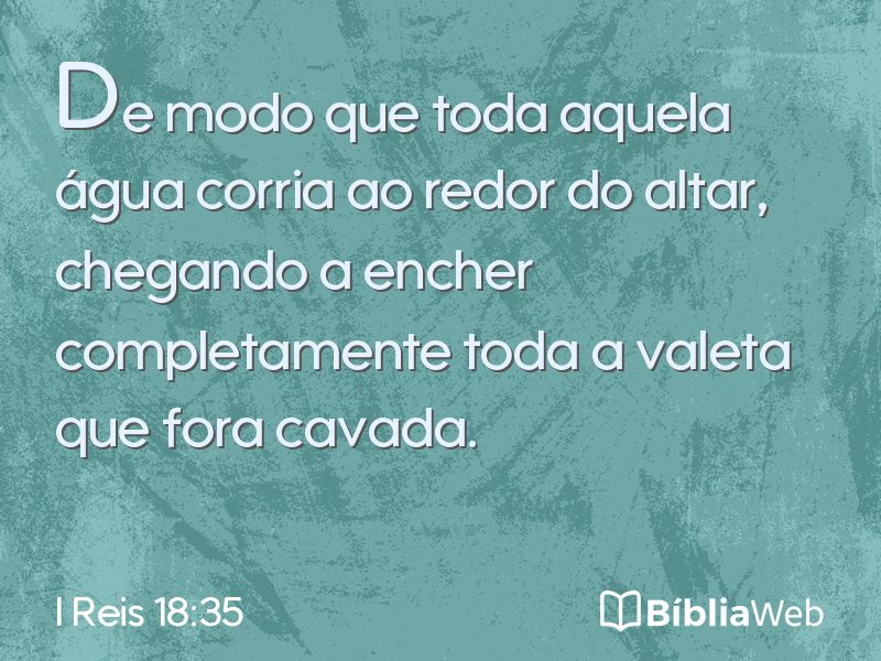 I Reis 18:35 em imagem para compartilhar