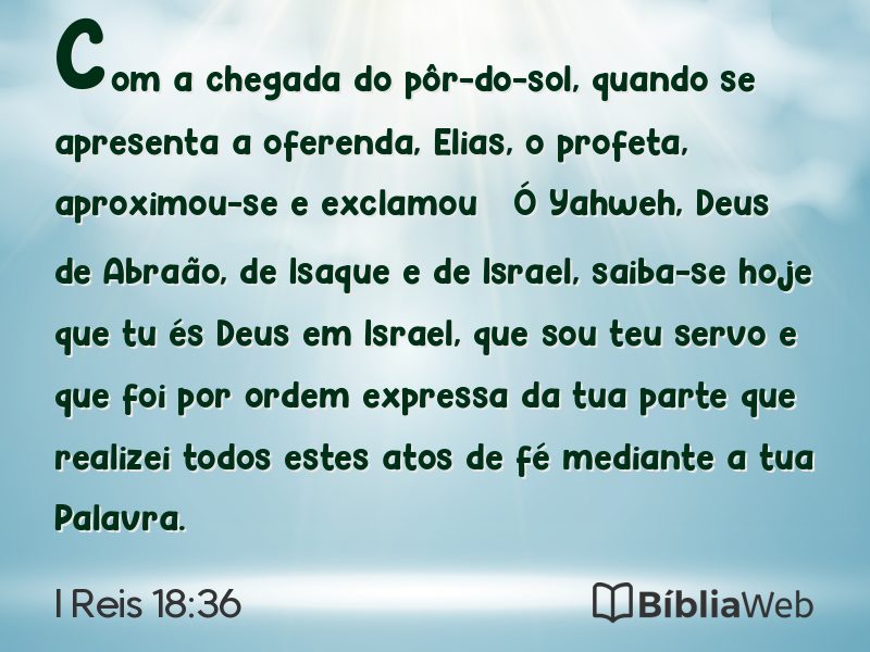 I Reis 18:36 em imagem para compartilhar