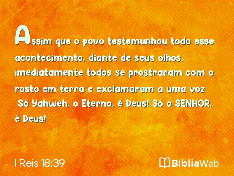 I Reis 18:39 em imagem para compartilhar