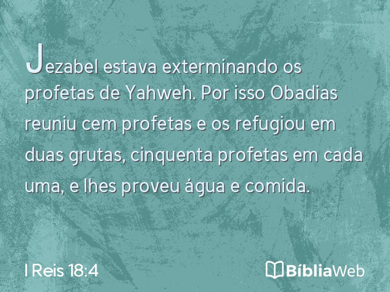 I Reis 18:4 em imagem para compartilhar