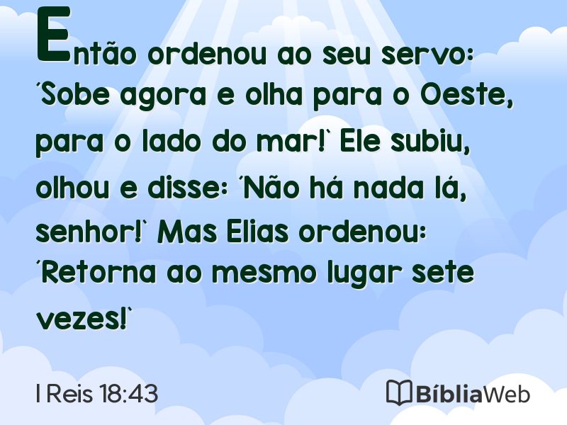 I Reis 18:43 em imagem para compartilhar