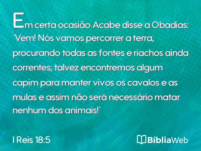 I Reis 18:5 em imagem para compartilhar