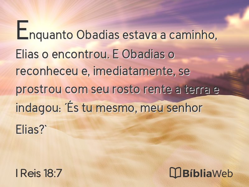 I Reis 18:7 em imagem para compartilhar
