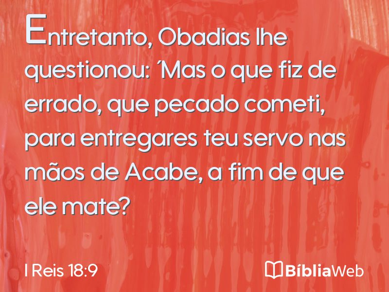 I Reis 18:9 em imagem para compartilhar