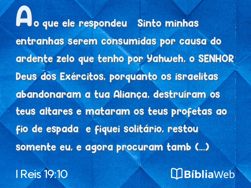 I Reis 19:10 em imagem para compartilhar