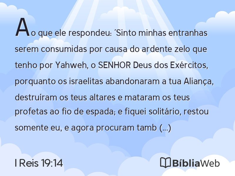 I Reis 19:14 em imagem para compartilhar