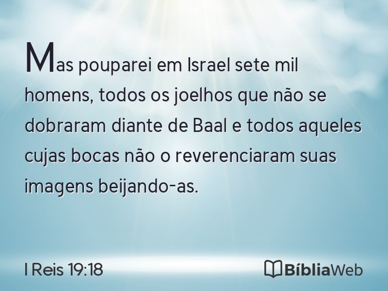 I Reis 19:18 em imagem para compartilhar