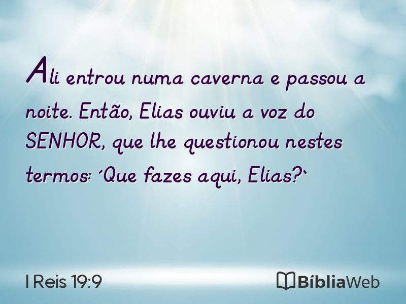 I Reis 19:9 em imagem para compartilhar
