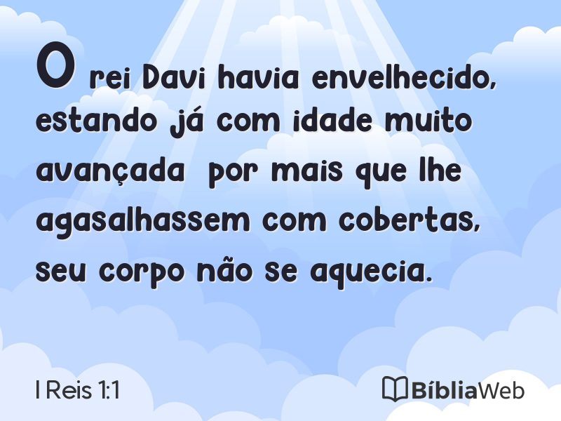 I Reis 1:1 em imagem para compartilhar