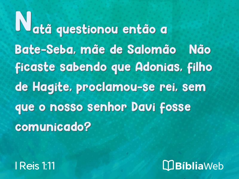 I Reis 1:11 em imagem para compartilhar