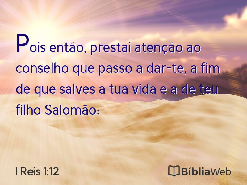 I Reis 1:12 em imagem para compartilhar
