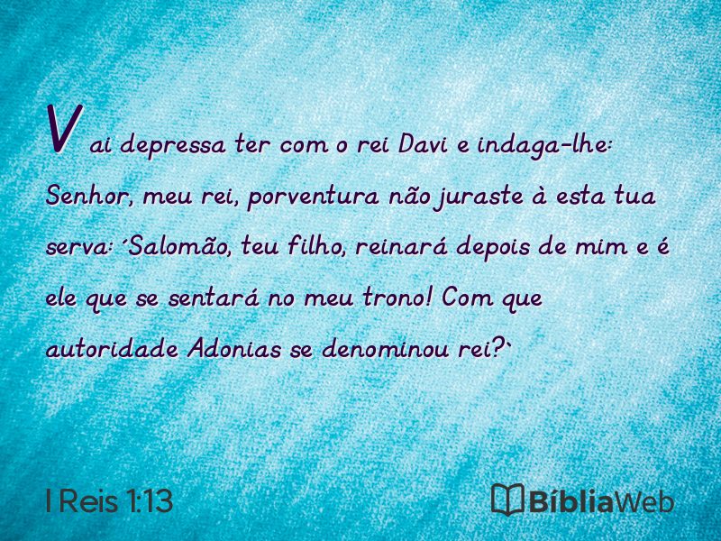 I Reis 1:13 em imagem para compartilhar