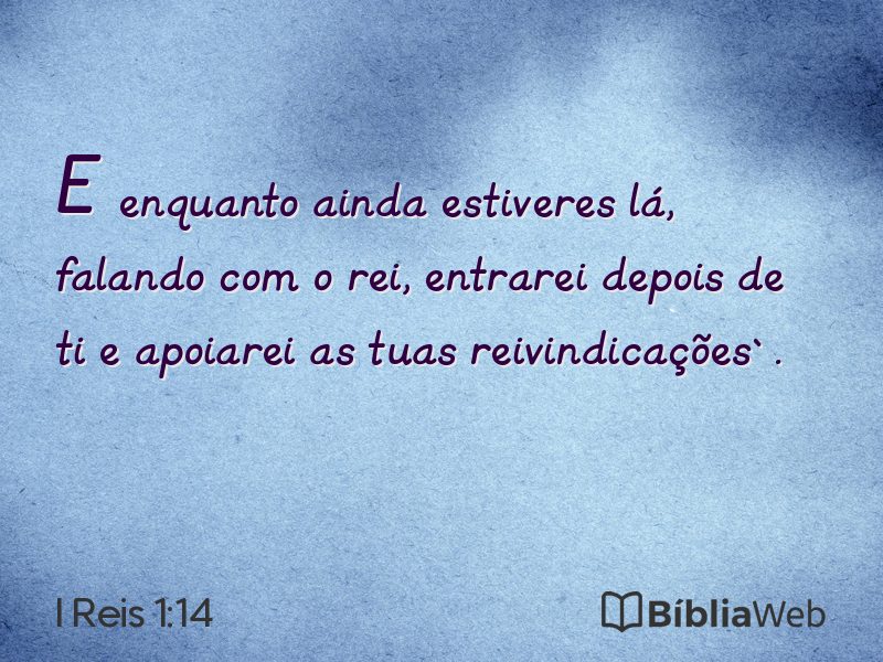 I Reis 1:14 em imagem para compartilhar