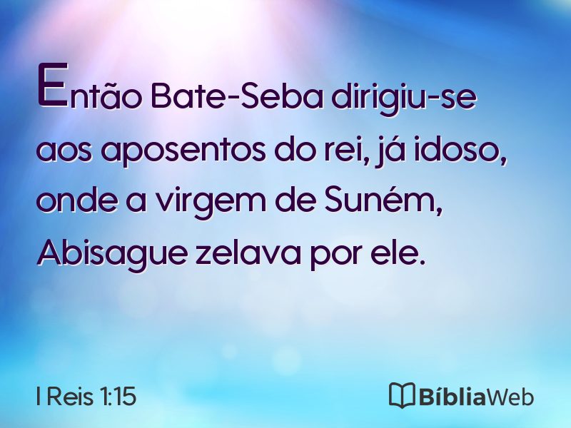 I Reis 1:15 em imagem para compartilhar