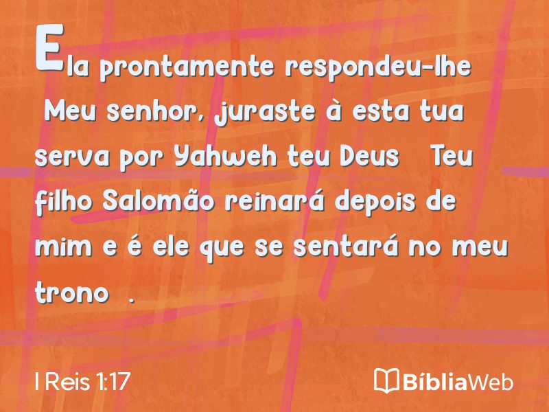I Reis 1:17 em imagem para compartilhar