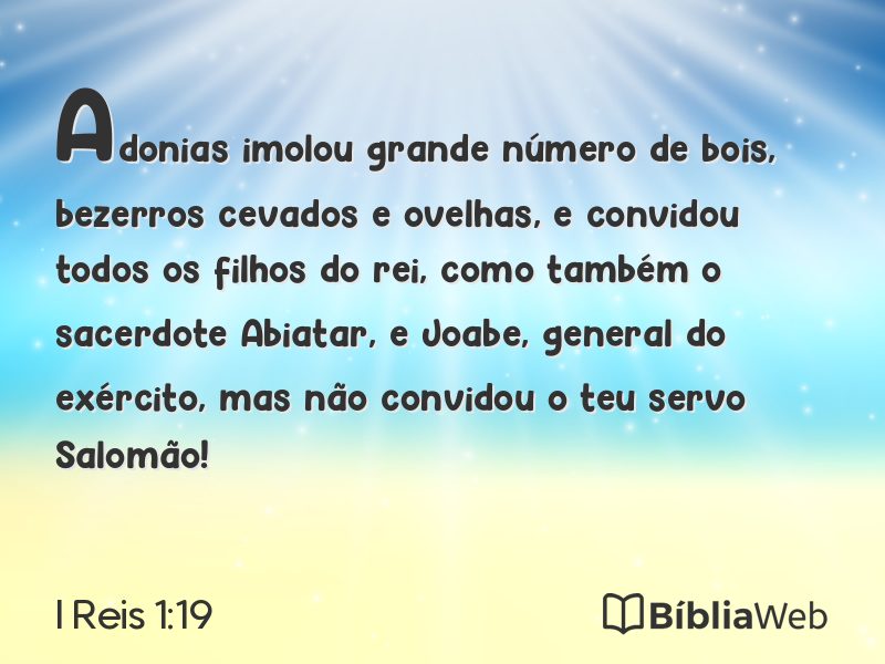 I Reis 1:19 em imagem para compartilhar