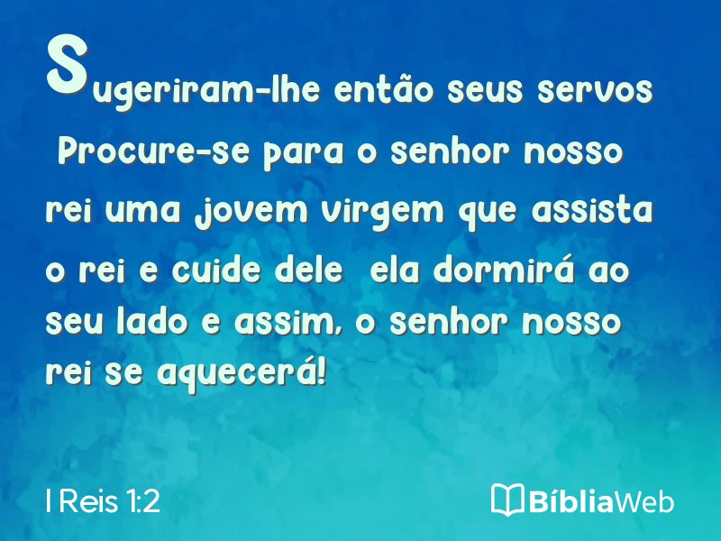 I Reis 1:2 em imagem para compartilhar