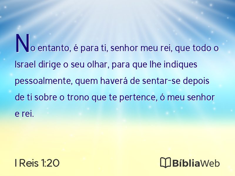 I Reis 1:20 em imagem para compartilhar