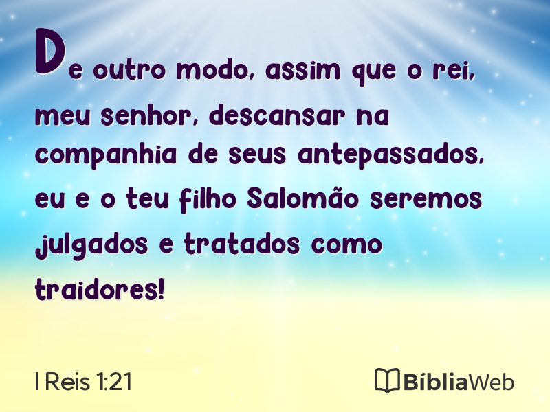 I Reis 1:21 em imagem para compartilhar