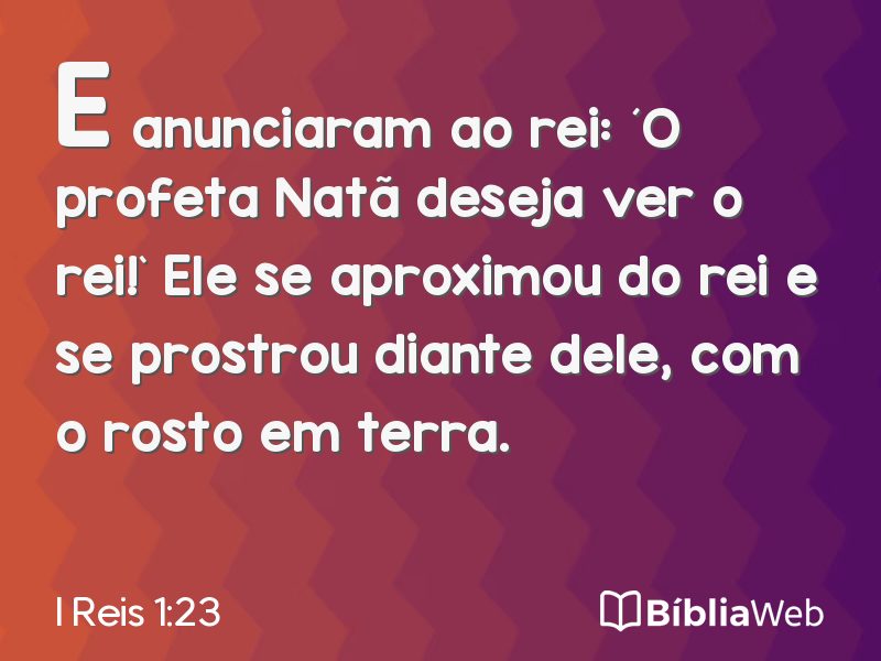 I Reis 1:23 em imagem para compartilhar