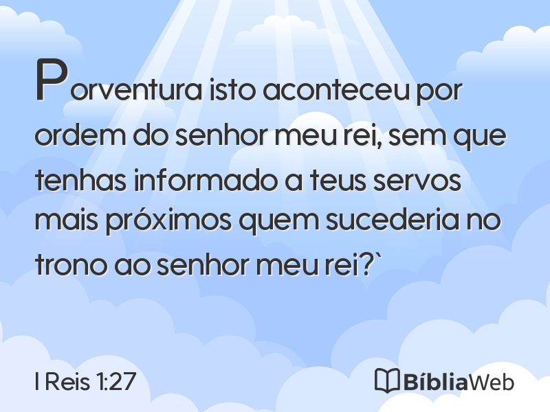 I Reis 1:27 em imagem para compartilhar