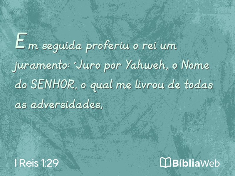 I Reis 1:29 em imagem para compartilhar