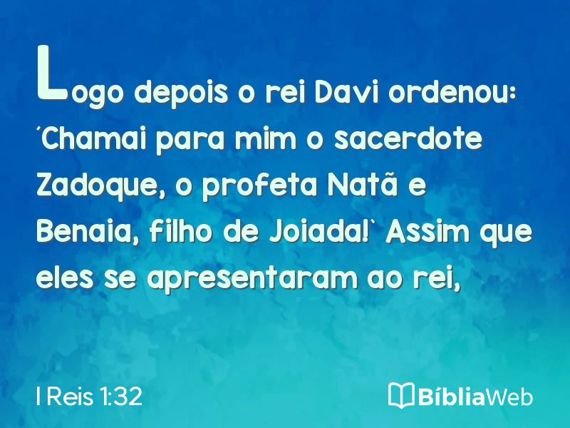 I Reis 1:32 em imagem para compartilhar