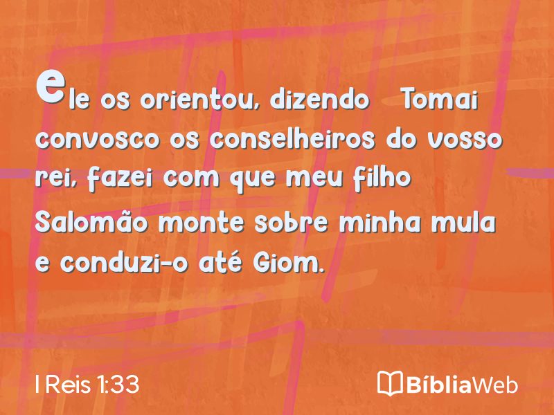 I Reis 1:33 em imagem para compartilhar