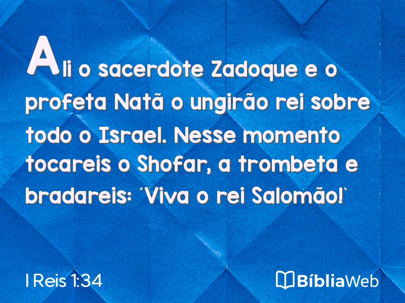 I Reis 1:34 em imagem para compartilhar